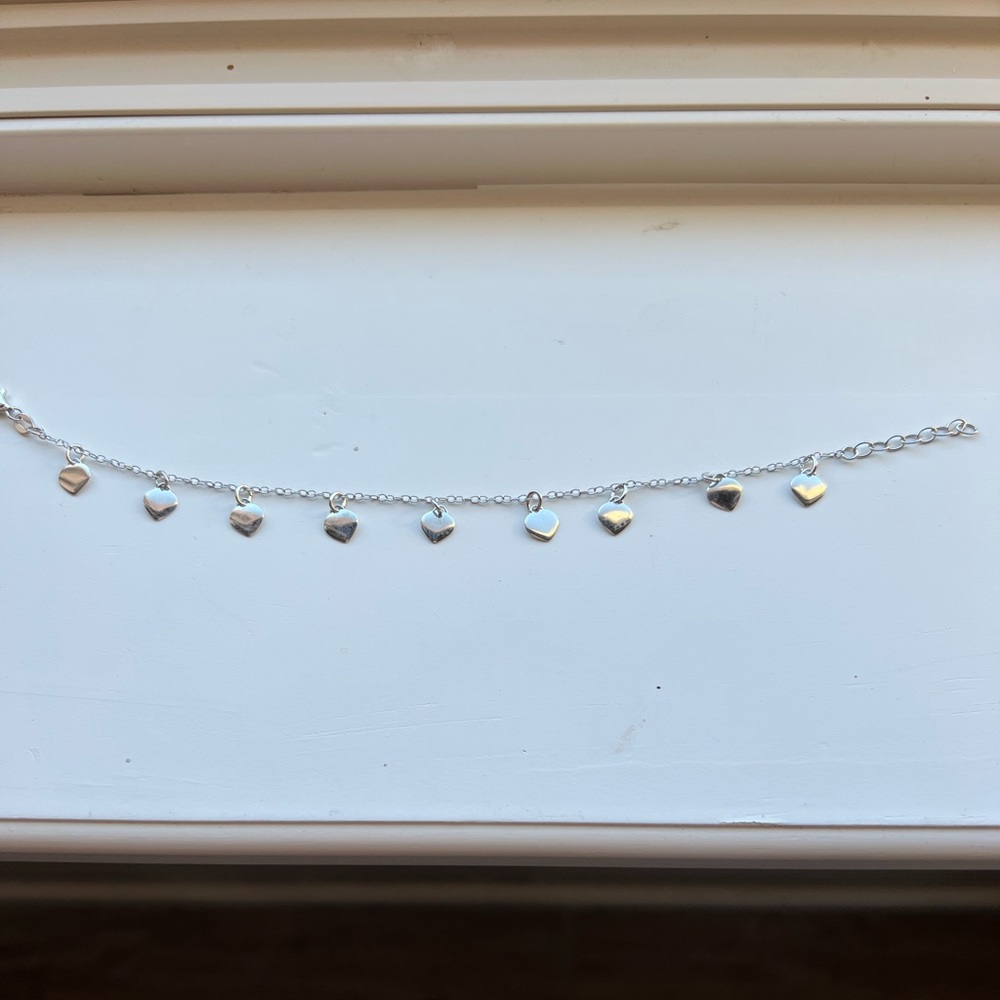 Sterling Silver Heart Charm Bracelet